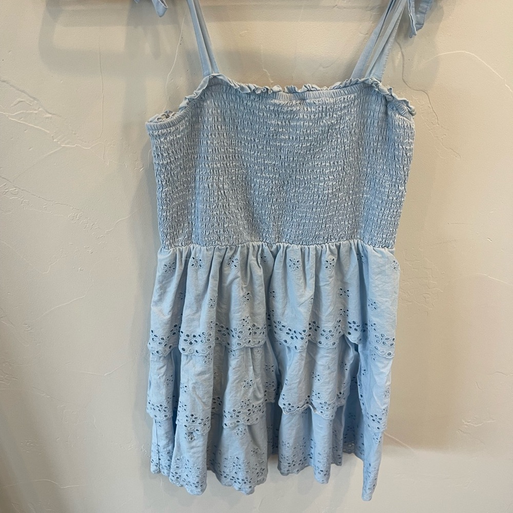 American Eagle Blue Ruffled Dress- M